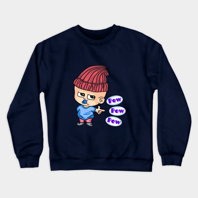 Beanie baby pew pew pew Crewneck Sweatshirt by Josh Diaz Villegas